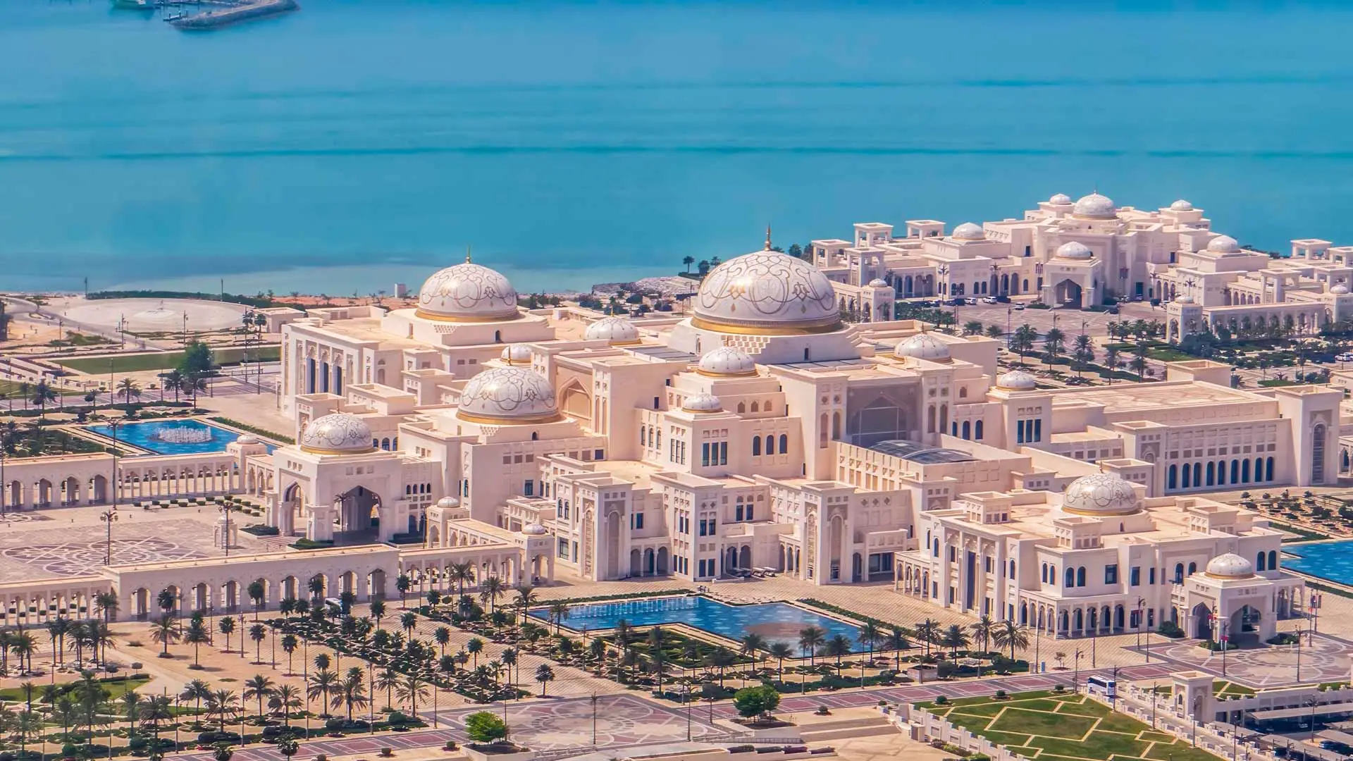 2000s — Built in Honour of a Legacy
Qasr Al Watan — the UAE Presidential Palace — rose on this same peninsula, cementing Ras Al Akhdar as Abu Dhabi's most significant civic and cultural address. A landmark not of commerce, but of identity.